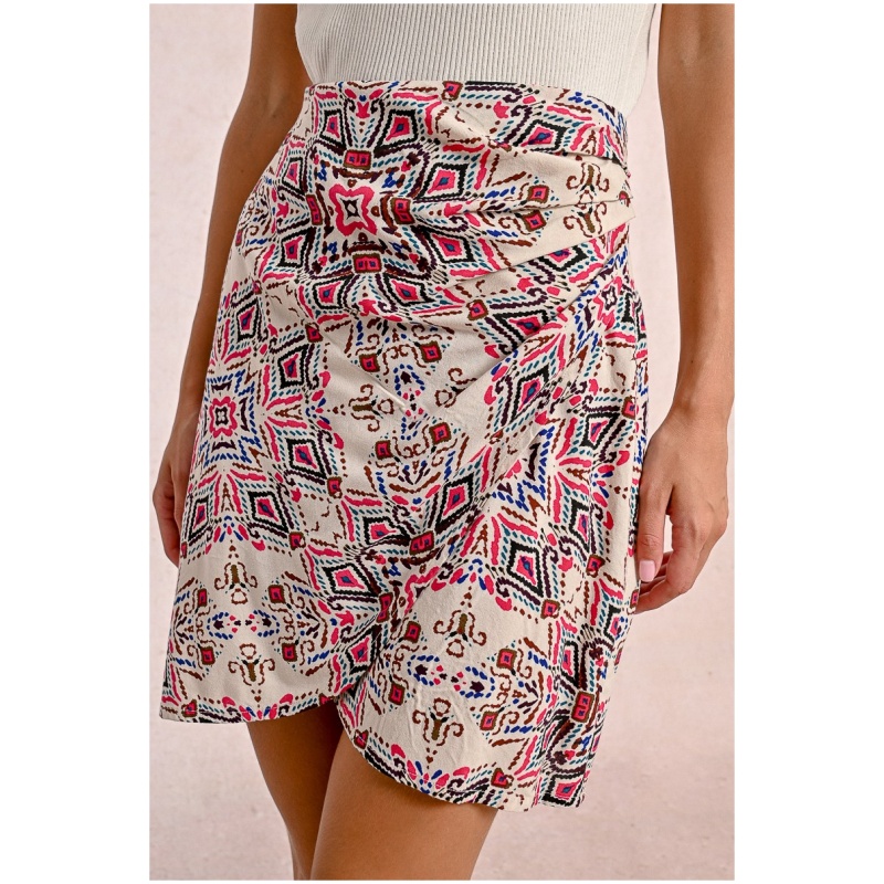 MOLLY BRACKEN Printed pleated mini skirt